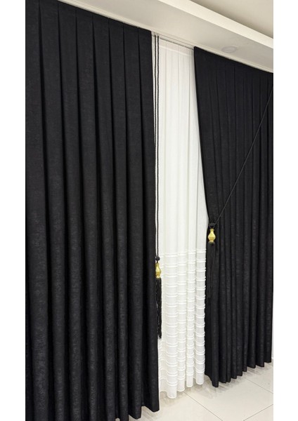 Ufufk Perde Kadife Dokulu Soft Fon Perde Siyah (Tek Kanat) modelleri