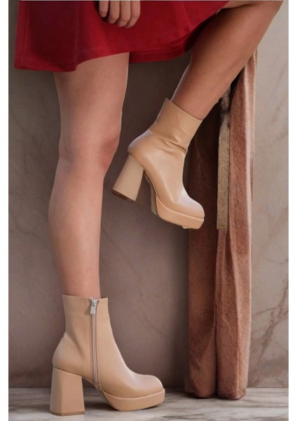 Kadın Elegant Ayakkabı Kalın Topuk Platformlu Bot Özel Tasarım Abiye Ayakkabı fiyatları