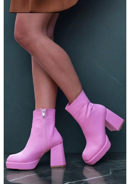 Kadın Elegant Ayakkabı Kalın Topuk Platformlu Bot Özel Tasarım Abiye Ayakkabı indirimleri