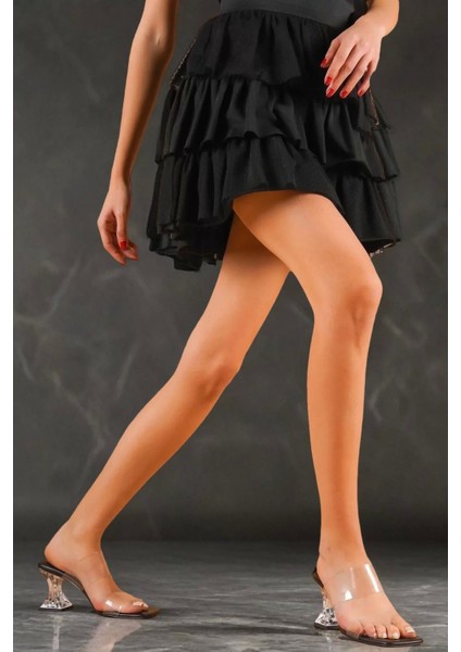 Kadın Elegant Ayakkabı Şeffaf Topuklu Terlik Özel Tasarım Abiye Ayakkabı fiyatları