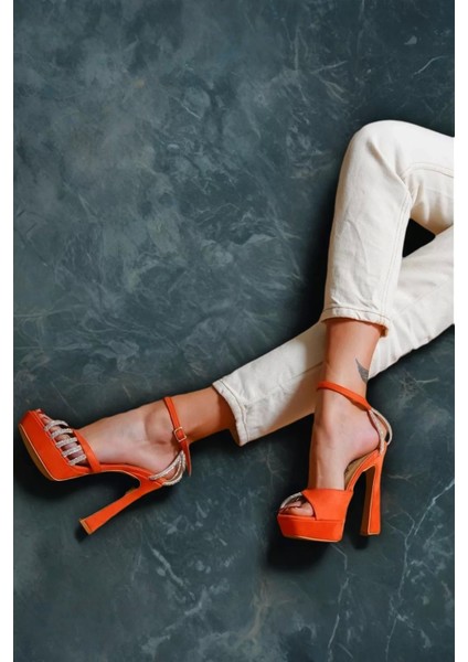 Kadın Elegant Ayakkabı Taş Detaylı Alçak Platform Özel Tasarım Abiye Ayakkabı