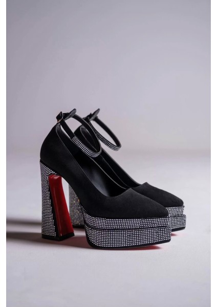 Kadın Elegant Ayakkabı Taşlı Çift Platform Topuklu Ayakkabı Özel Tasarım Abiye Ayakkabı modelleri