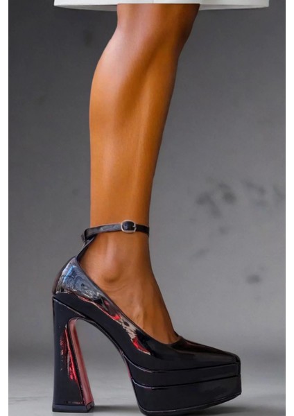 Kadın Elegant Ayakkabı Siyah Çift Platform Ayakkabı Özel Tasarım Abiye Ayakkabı fiyatları