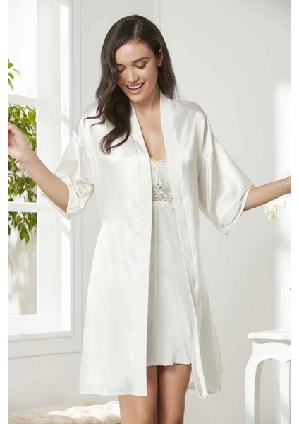 Pierre Cardin 4045 Kadife Saten Dantelli Gecelik ve Sabahlık Takımı fiyatları