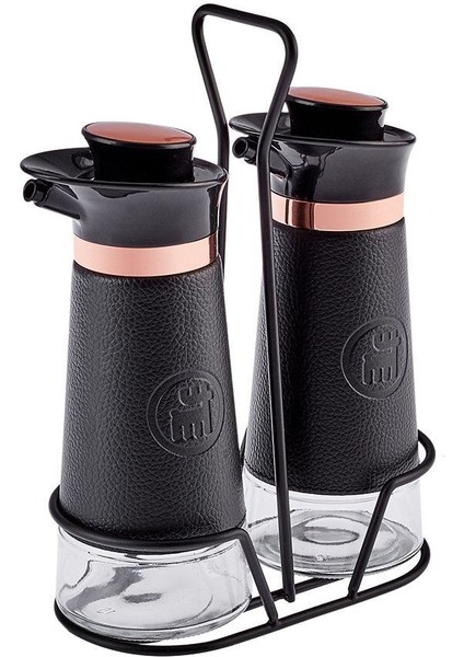 Şık ve dayanıklı siyah latin deri yağlık ve sirkelik seti, 250 ml, 2 parça fiyatları