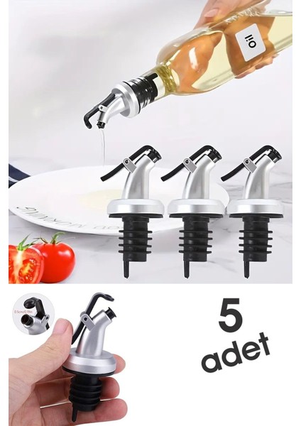 5 Adet Yağdanlık Tıpası, Uçlu, Sızdırmaz, Kapaklı, 7 ml, Gümüş, Çoklu Paket