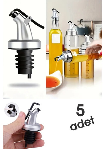5 Adet Yağdanlık Tıpası, Uçlu, Sızdırmaz, Kapaklı, 7 ml, Gümüş, Çoklu Paket modelleri