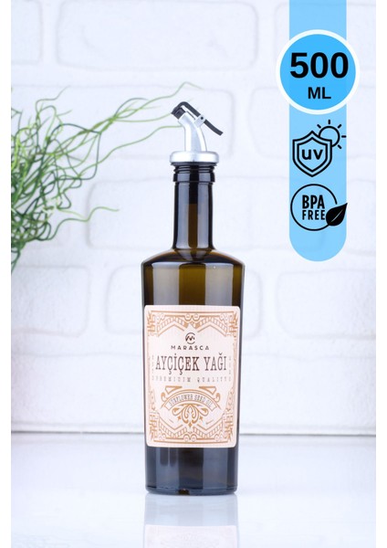 Rustik Elanora Zeytin Yağı ve Sıvıyağ Ayçiçek Yağı Şişesi 500 ml