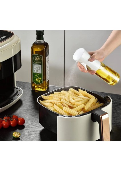 Şık siyah beyaz cam yağdanlık spreyi, 210 ml, pratik ve kullanışlı tasarım