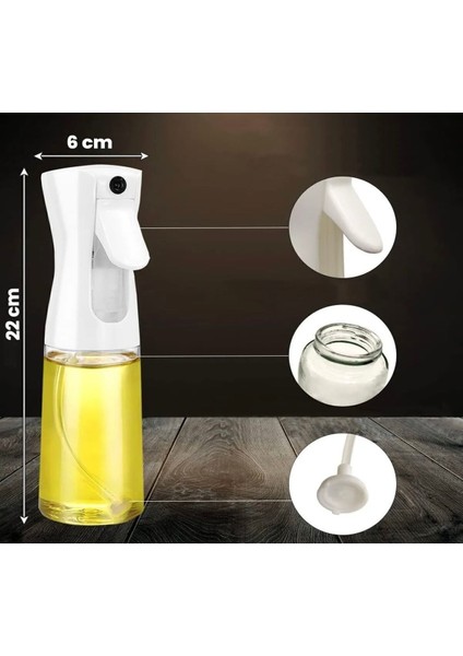 Şık siyah beyaz cam yağdanlık spreyi, 210 ml, pratik ve kullanışlı tasarım fiyatları