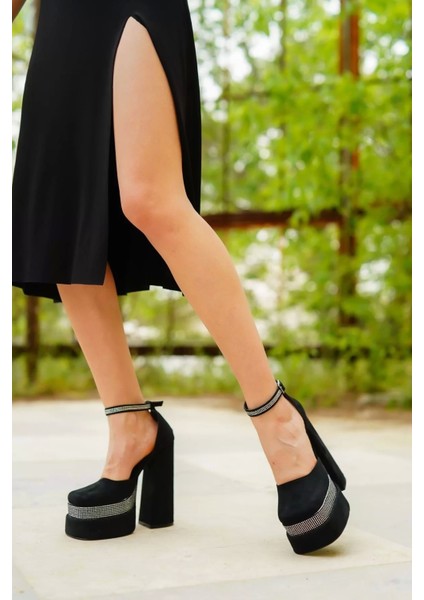 Kadın Elegant Ayakkabı Çift Platform Taşlı Vivos Özel Tasarım Abiye Ayakkabı modelleri