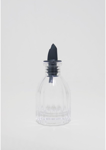Şeffaf Kristal Dikey Çizgi Cam Yağdanlık ve Sosluk Seti, 100 ml, turuncu renk