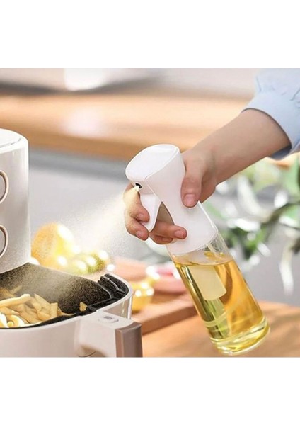 Beyaz 220 ml Airfryer Pişirme Öncesi Sprey Püskürtmeli Sprey Cam Şişe Yağdanlık 2 Adet