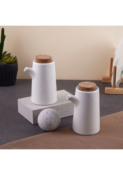 Beyaz seramik yağlık, şık ve kullanışlı mutfak gereci, 12,5 cm, 250 ml kapasite