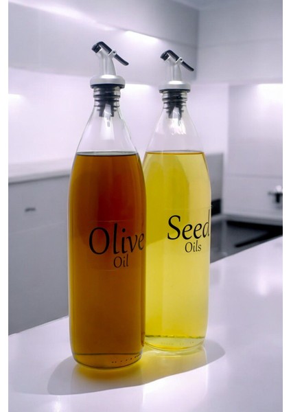 Şeffaf 2'li sıvı yağ şişesi, damlatmaz, 1000 ml, beyaz renk, set halinde fiyatları