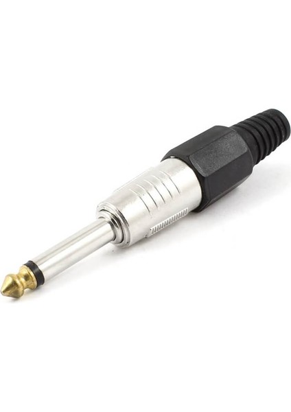 20 Adet - 6.35 mm Mono Erkek Fiş Lehim Tipi Jack Konnektörü – Altın Uçlu