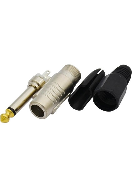 20 Adet - 6.35 mm Mono Erkek Fiş Lehim Tipi Jack Konnektörü – Altın Uçlu