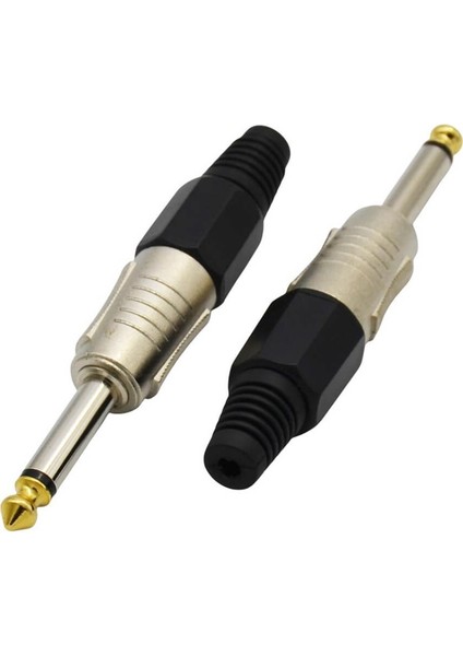 20 Adet - 6.35 mm Mono Erkek Fiş Lehim Tipi Jack Konnektörü – Altın Uçlu