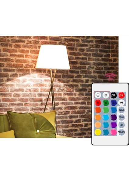 9W RGB Led Ampul 16 Renk Uzaktan Kumandalı Renk Değiştiren Dekoratif Işık