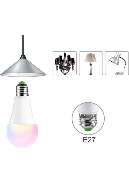 9W RGB Led Ampul 16 Renk Uzaktan Kumandalı Renk Değiştiren Dekoratif Işık