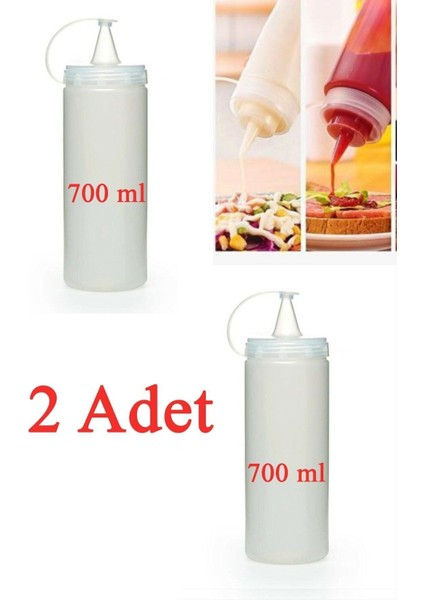 Setli 2'li Yağ, Sos, Sirke Şişesi 700 ml, Gri Renkli Parlak Kapaklı