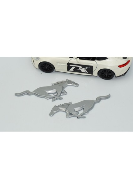 Mustang Shelby Gt Koşan At Çamurluk Yanı Gri Logo Arma fırsatları