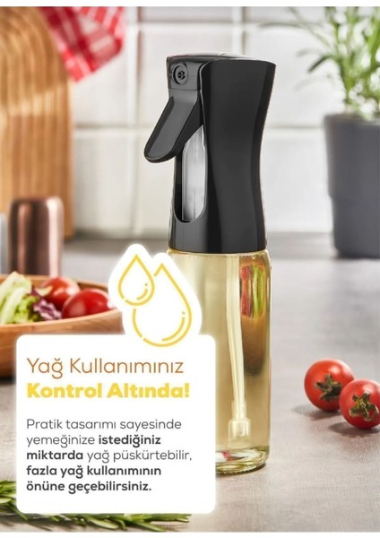 Püskürtmeli Sprey Yağdanlık Cam Şişe Izgara Fritöz Salata Yağ Püskürtmeli Siyah fiyatları