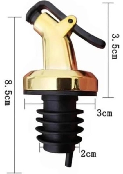 Altın Renkli Sızdırmaz Yağdanlık Tıpası, Kapaklı, Güvenli Saklama, 750-999 ml, 1 Parça