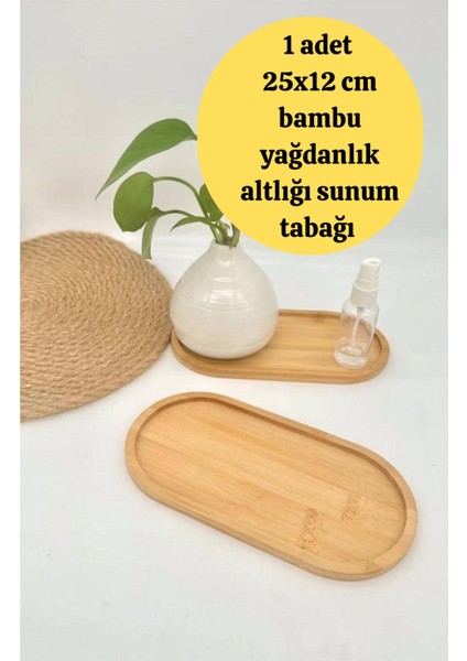 1 Adet Gerçek Ithal Bambu 25X12 cm Oval Model Yağdanlık Sirkelik Sabunluk Altlığı Sunum Tabağı