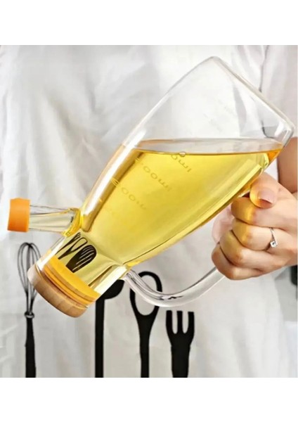 1000 ml Bambu Kapaklı Cam Yağdanlık ve Sirkelik, Şık ve Pratik Set, Beyaz, TR fiyatları