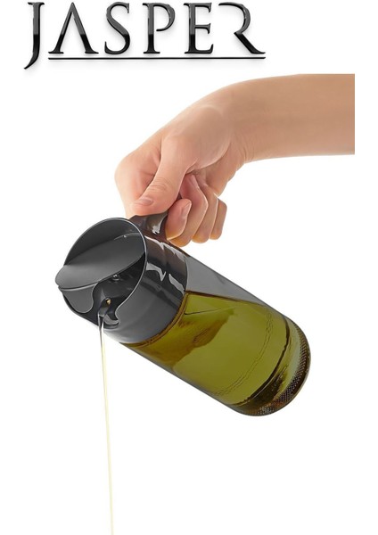2'li 500 ml şeffaf cam yağdanlık seti, şık ve kullanışlı tasarım