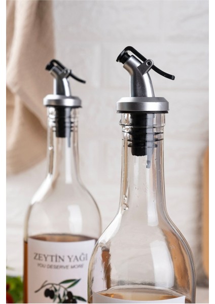 2'li 750 ml Cam Yağdanlık Seti, Turuncu, Damlatmaz Başlıklı, Parça Sayısı 2