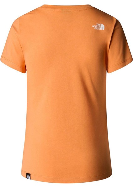 Simple Dome Slim Kadın Turuncu Yuvarlak Yaka Tişört fiyatları