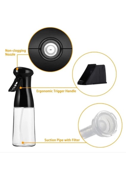 Şık siyah cam püskürtme şişesi, 250 ml, yağ ve sirke için kullanışlı tasarım fiyatları