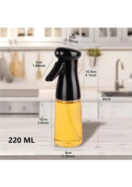 Şık siyah cam püskürtme şişesi, 250 ml, yağ ve sirke için kullanışlı tasarım fırsatları
