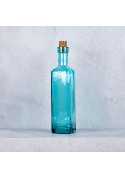 Mavi 400 ml Kare Şişe, Sağlıklı ve Şık Tasarım, Tek Parça