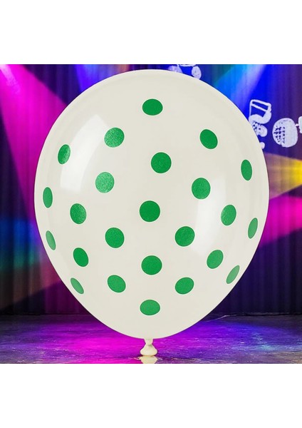 Vıp 100 Adet Şeffaf Yeşil Balon Yeşil Şeffaf Pullu Balon Yeşil Pullu Dekorasyon Balonu