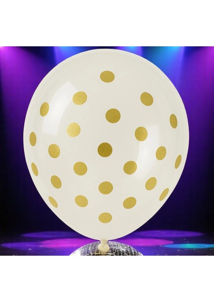 Vıp 100 Adet Şeffaf Gold Balon Gold Şeffaf Pullu Balon Gold Pullu Dekorasyon Balonu