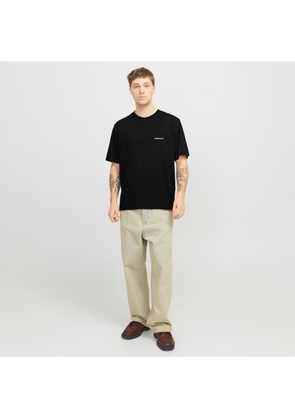 Split Back Crew Neck Erkek Siyah Yuvarlak Yaka Tişört fiyatları