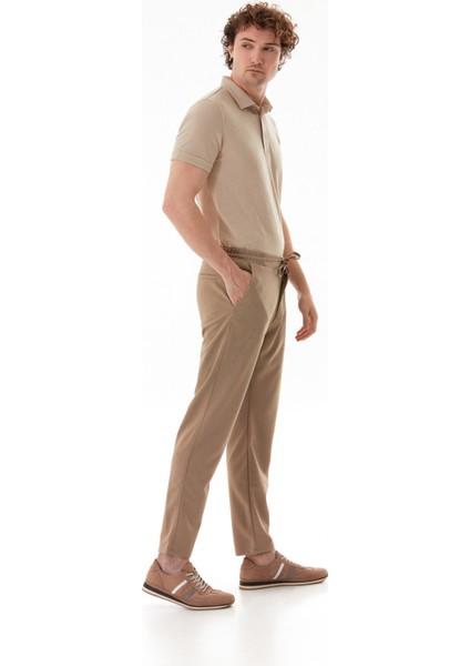 Beli Bağlamalı Düğmeli Jogger Pantolon