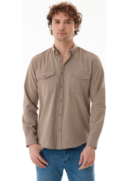 Basic Çıtçıtlı Gabardin Gömlek