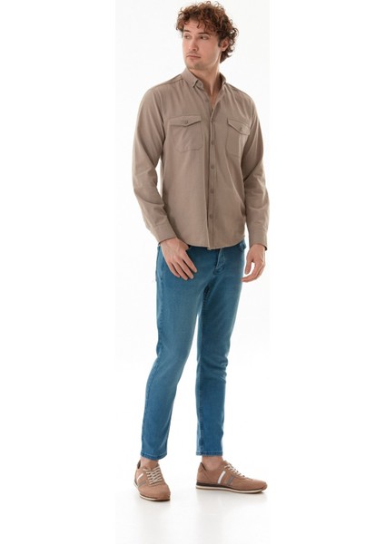 Basic Çıtçıtlı Gabardin Gömlek