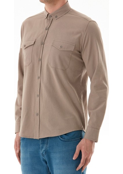Basic Çıtçıtlı Gabardin Gömlek