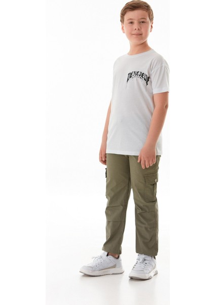 Yazı Baskılı Bisiklet Yaka Erkek Çocuk Tişört fiyatları
