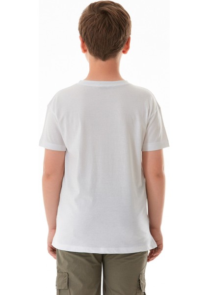 Yazı Baskılı Bisiklet Yaka Erkek Çocuk Tişört fırsatları