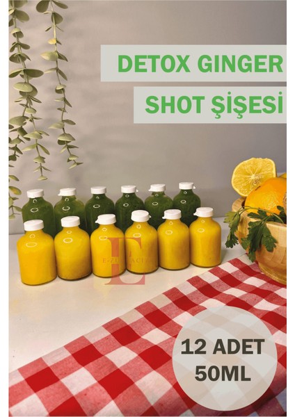 12 adet cam şişe, 50 ml, sızdırmaz kapak, çok amaçlı, şeffaf, sağlıklı kullanım