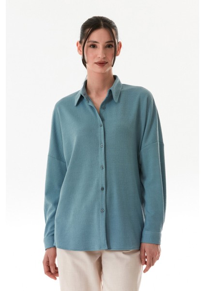 Basic Jakarlı Oversize Gömlek