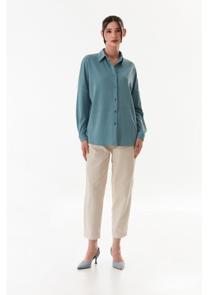Basic Jakarlı Oversize Gömlek