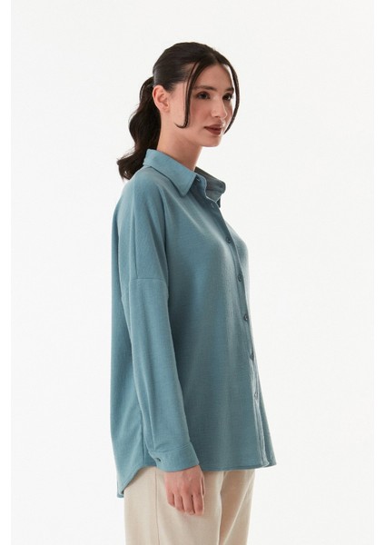 Basic Jakarlı Oversize Gömlek