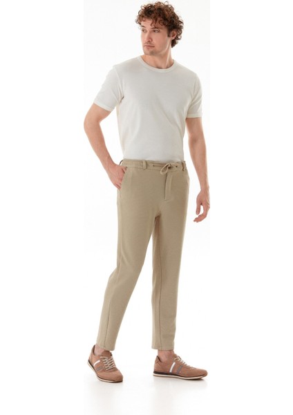 Waffle Kumaş Beli Bağlamalı Jogger Pantolon